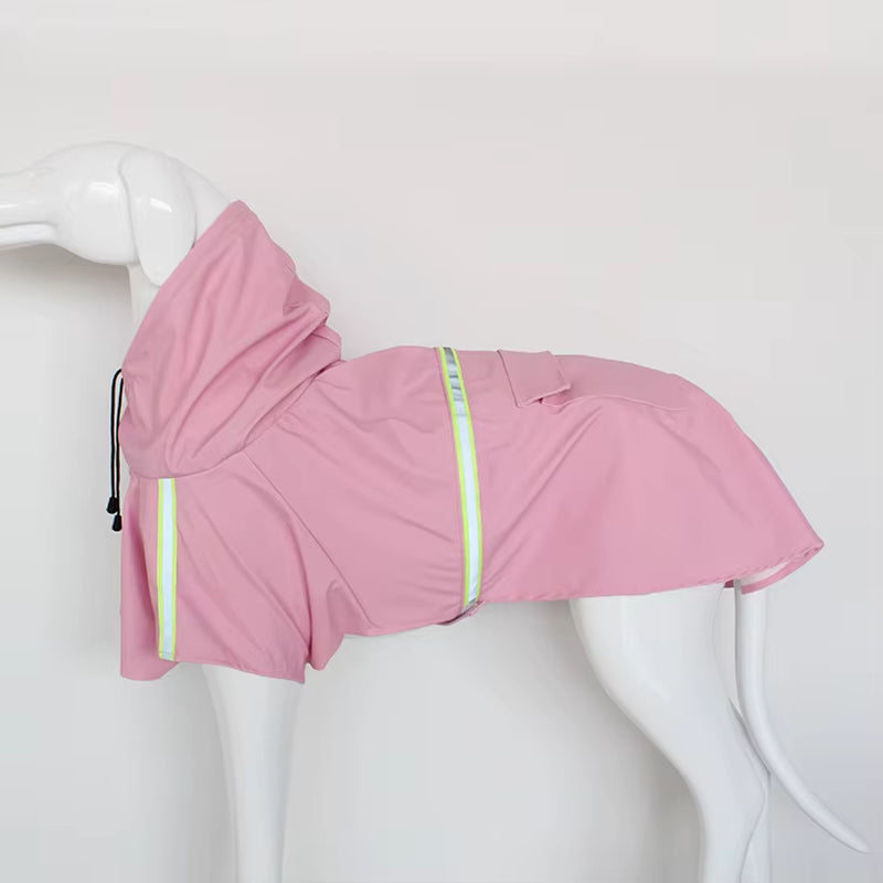 Large Dog Raincoat Cape Style – Windproof & Waterproof Hooded Pet Raincoat with Reflective Stripe
