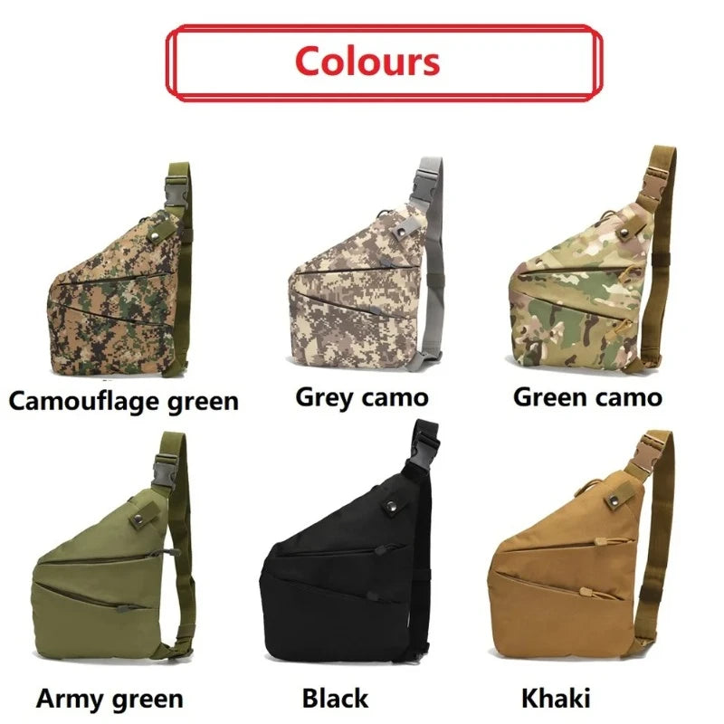 Camouflage Tactical Chest Bag – Waterproof Nylon Crossbody Sling Bag with Adjustable Strap