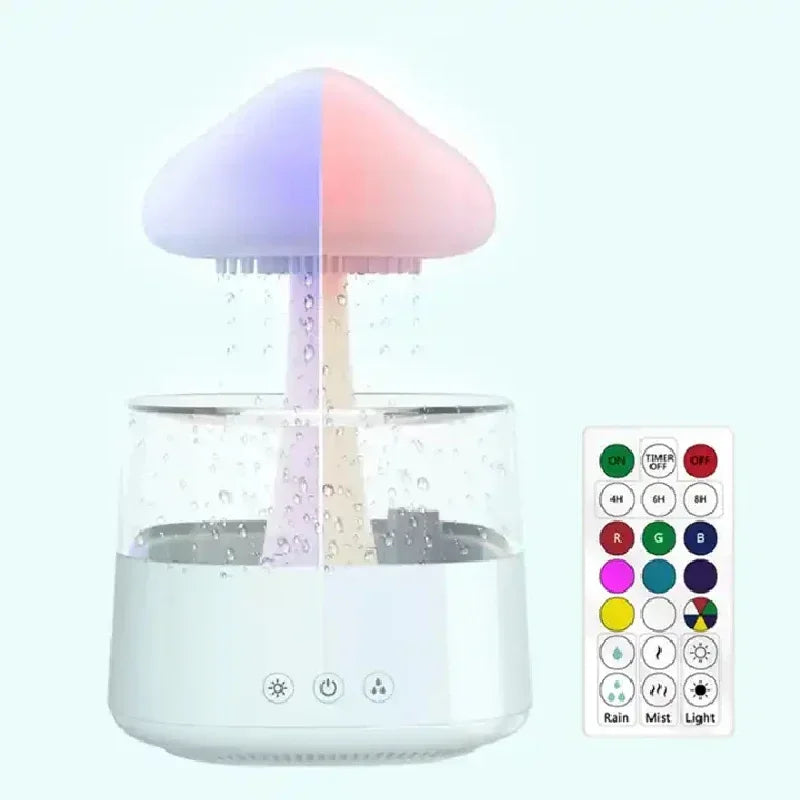 Cloud & Raindrop Humidifier – 400ml Rainfall Aromatherapy Machine with LED Ambient Lamp, Quiet Mist Maker & Colorful Rain Forest Landscape for Home Décor