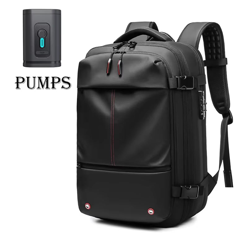 Vacuum Compression Travel Backpack – 17” Laptop, Expandable Large Capacity, Waterproof Business & Hiking Backpack