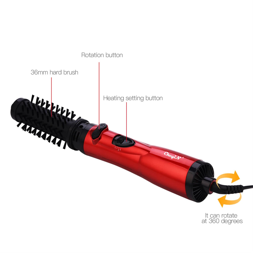 2-in-1 Auto Rotating Hair Dryer Brush – Ionic Hot Air Spin Brush for Curling, Straightening & Volumizing