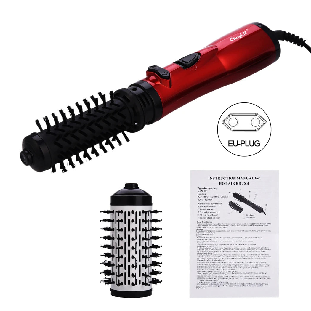 2-in-1 Auto Rotating Hair Dryer Brush – Ionic Hot Air Spin Brush for Curling, Straightening & Volumizing