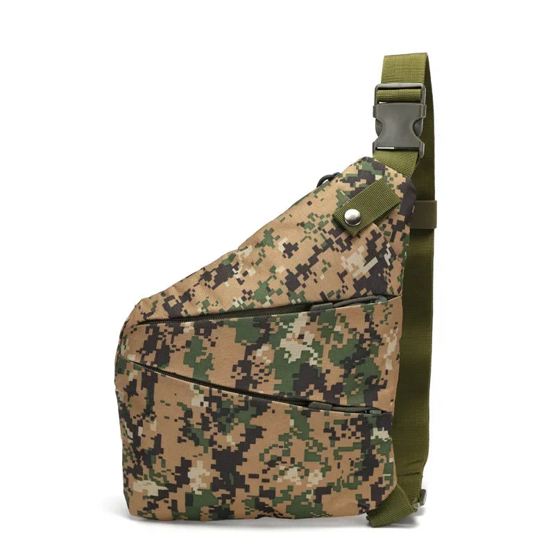 Camouflage Tactical Chest Bag – Waterproof Nylon Crossbody Sling Bag with Adjustable Strap