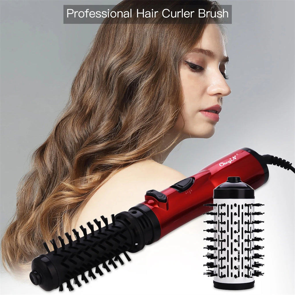 2-in-1 Auto Rotating Hair Dryer Brush – Ionic Hot Air Spin Brush for Curling, Straightening & Volumizing