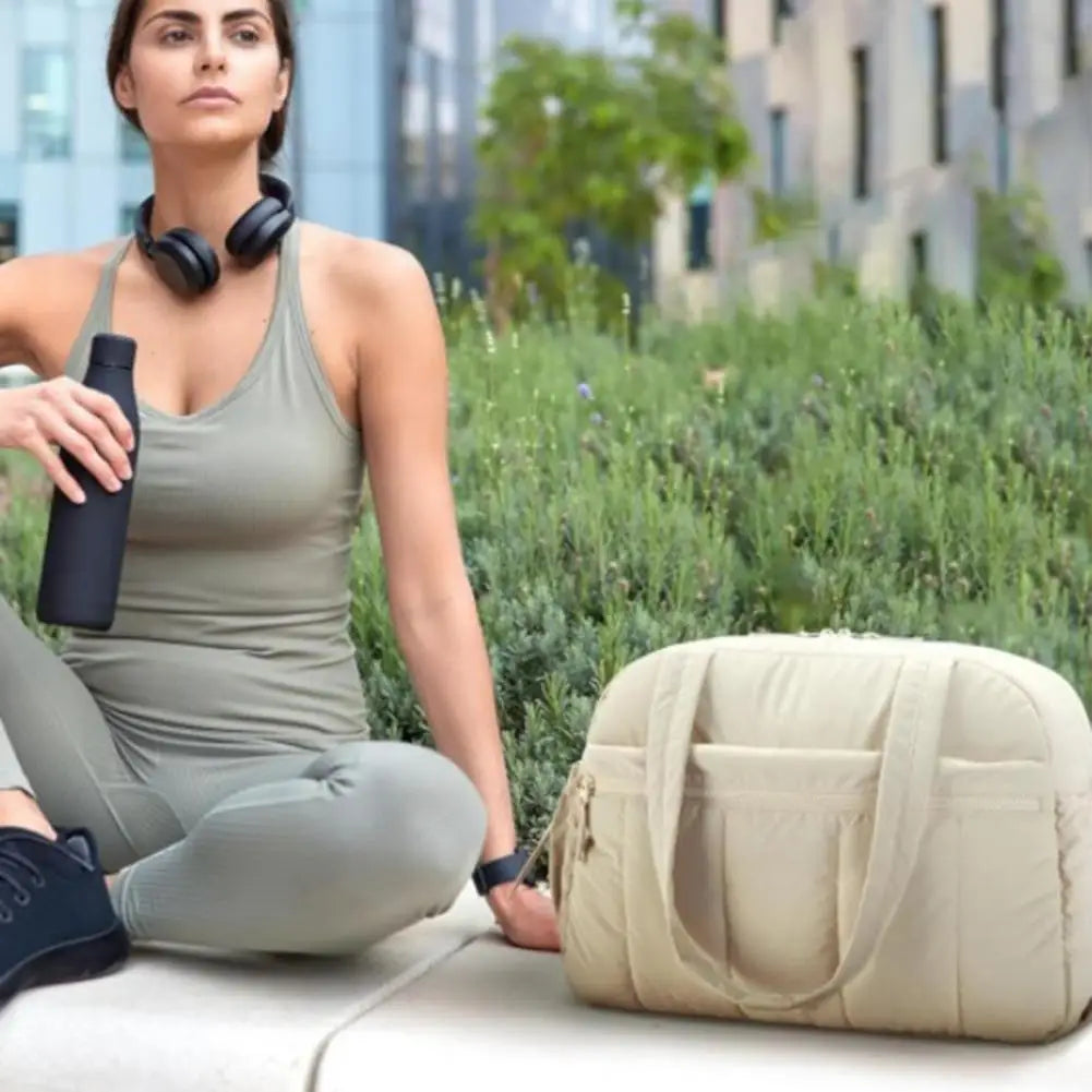 Travel Gym Handbag with Large Waterproof Wet/Dry Pocket – Carry-On Duffel Bag with Shoulder Strap & 5 Exterior Pockets