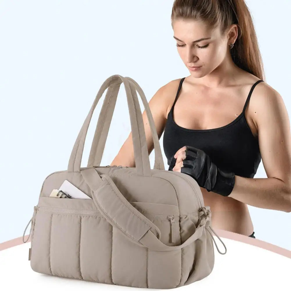 Travel Gym Handbag with Large Waterproof Wet/Dry Pocket – Carry-On Duffel Bag with Shoulder Strap & 5 Exterior Pockets
