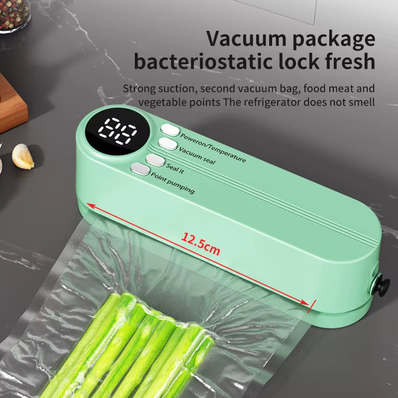 Mini Wireless Vacuum Sealer Machine – Rechargeable Portable Food Vacuum Sealing Device for Home & Travel