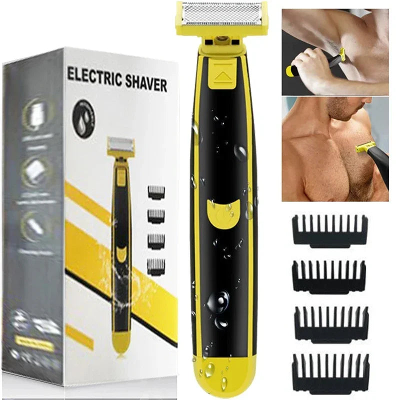 Intimate Hair Trimmer for Sensitive Areas – Precision Waterproof Shaver with Adjustable Combs for Bikini, Body, Face & Beard