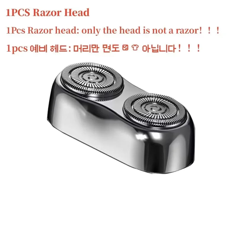 Mini Electric Dual-Head Shaver | Waterproof Type-C Rechargeable Travel Razor | High-Speed Rotary Beard & Hair Trimmer for Men