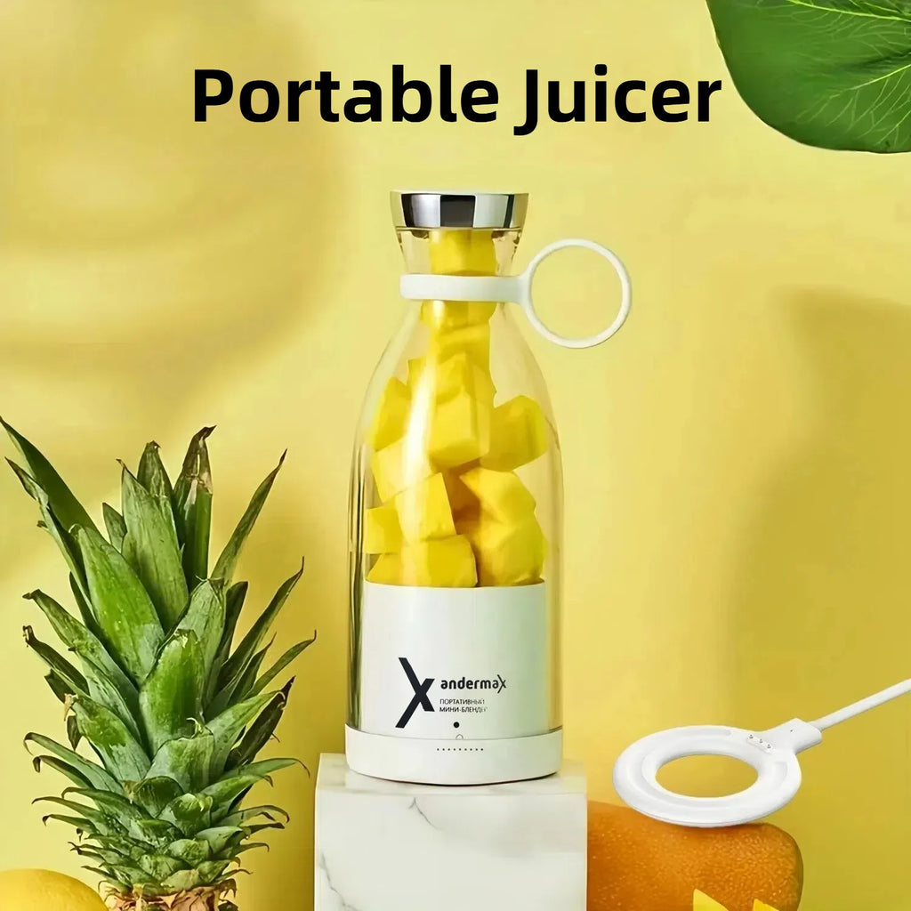 Portable Mini Blender 350ml – USB Rechargeable Electric Juicer Cup with 4 Blades for Smoothies & Fruit Juice