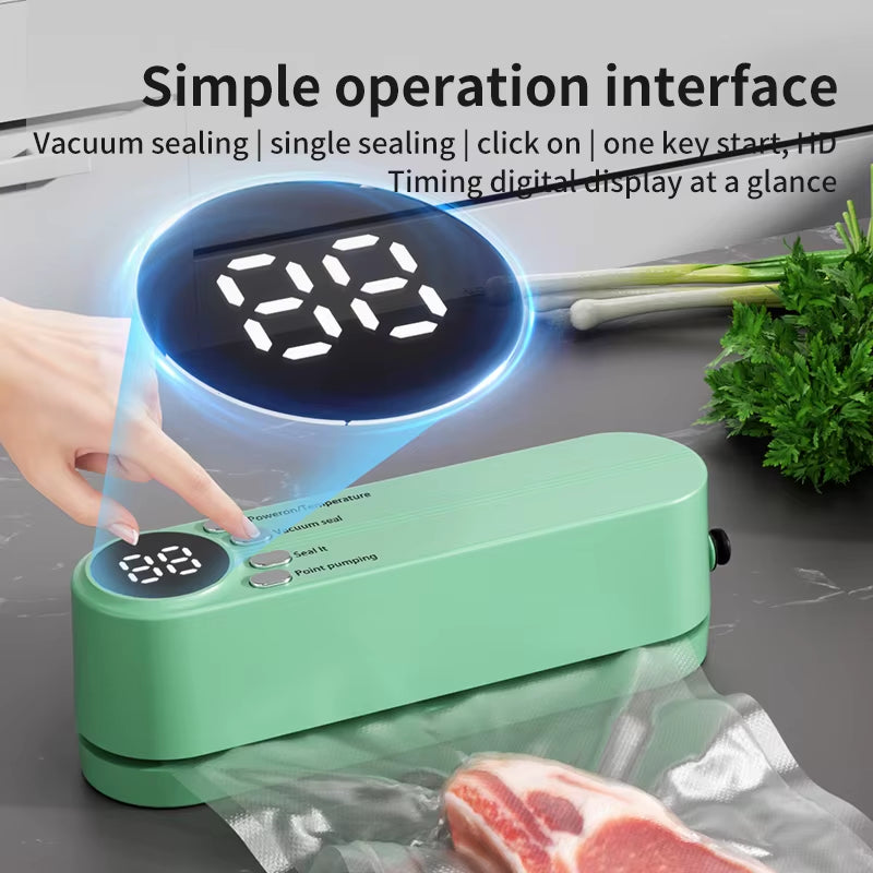 Mini Wireless Vacuum Sealer Machine – Rechargeable Portable Food Vacuum Sealing Device for Home & Travel