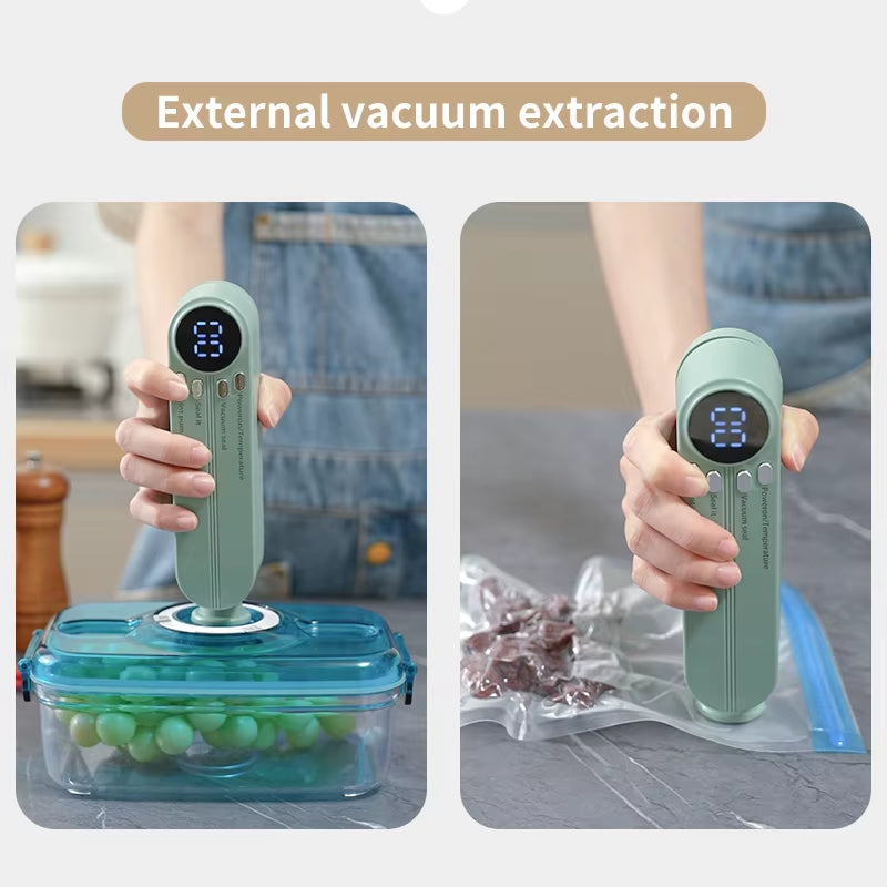 Mini Wireless Vacuum Sealer Machine – Rechargeable Portable Food Vacuum Sealing Device for Home & Travel