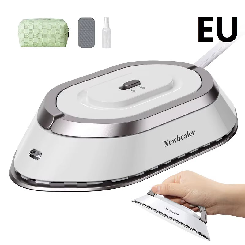Dual-Voltage Mini Travel Iron – 30s Fast Heat Press, Lightweight Portable Dry Iron with Nonstick Ceramic Soleplate, 120V/220V for Home, Crafting & Travel