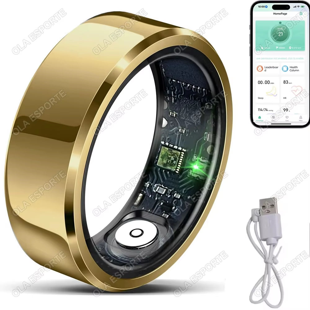 2025 Smart Health Ring – Blood Pressure, Heart Rate & Sleep Monitoring | IP68 & 5ATM Waterproof Multi-Sport Smart Ring