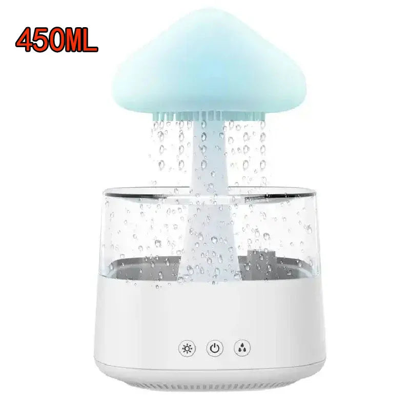 Cloud & Raindrop Humidifier – 400ml Rainfall Aromatherapy Machine with LED Ambient Lamp, Quiet Mist Maker & Colorful Rain Forest Landscape for Home Décor