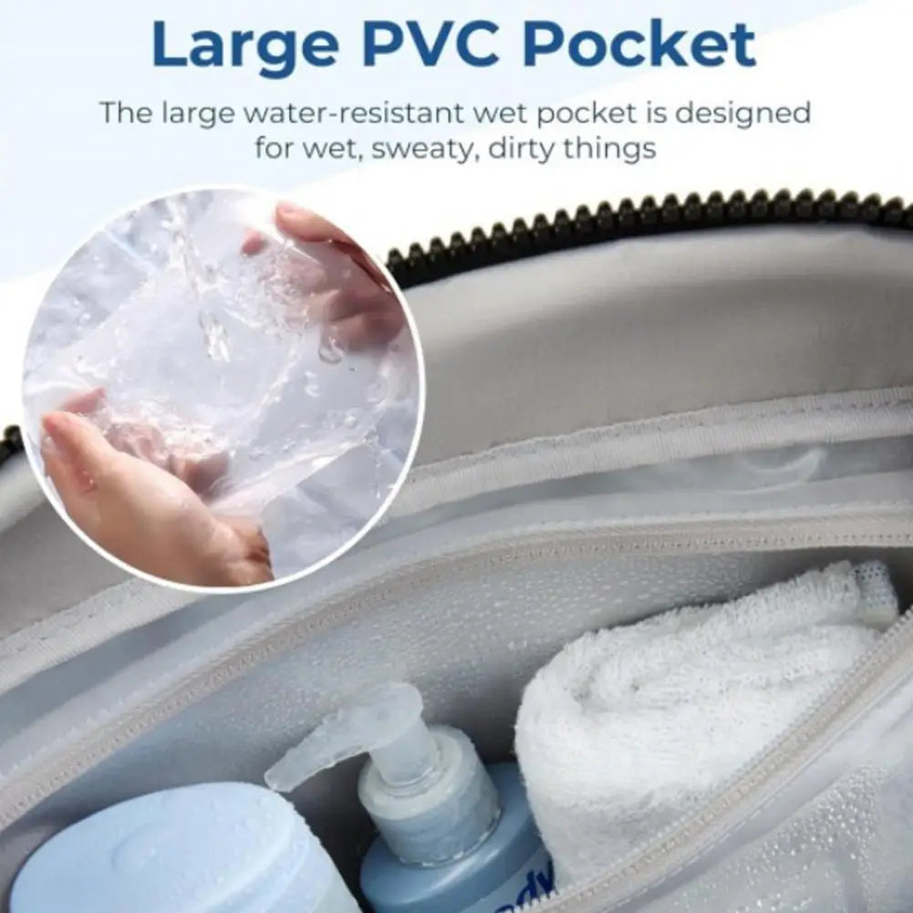 Travel Gym Handbag with Large Waterproof Wet/Dry Pocket – Carry-On Duffel Bag with Shoulder Strap & 5 Exterior Pockets