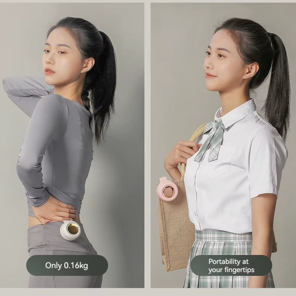 Portable Bladeless Clip Fan – Quiet Lightweight Waist/Neck Fan with 3 Speeds, USB-C Rechargeable Mini Body Fan for Office, Outdoor Work, Gym & Travel