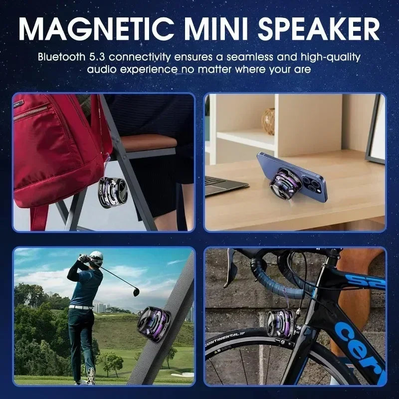 G200 Magnetic Bluetooth Speaker – Portable Mini RGB Speaker with Phone Holder, BT 5.3, 7-Hour Playback, Game Mode Low Latency & Deep Bass