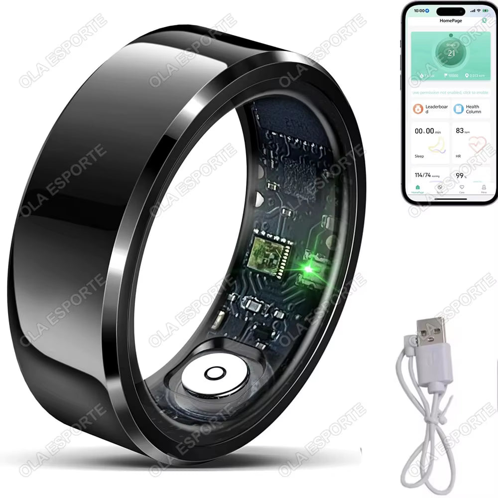 2025 Smart Health Ring – Blood Pressure, Heart Rate & Sleep Monitoring | IP68 & 5ATM Waterproof Multi-Sport Smart Ring