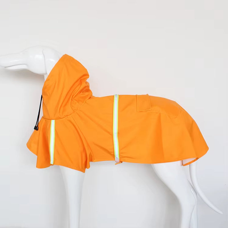 Large Dog Raincoat Cape Style – Windproof & Waterproof Hooded Pet Raincoat with Reflective Stripe