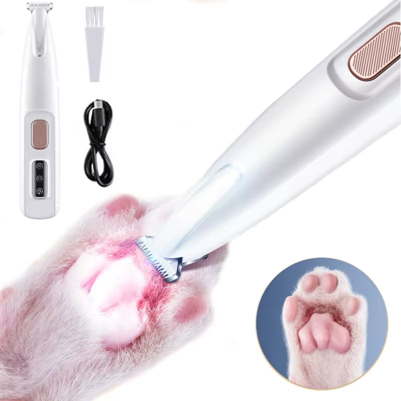 Pet Paw Trimmer with LED Light – Fully Waterproof Low-Noise Grooming Clipper with LED Display & 18mm Wide Blade