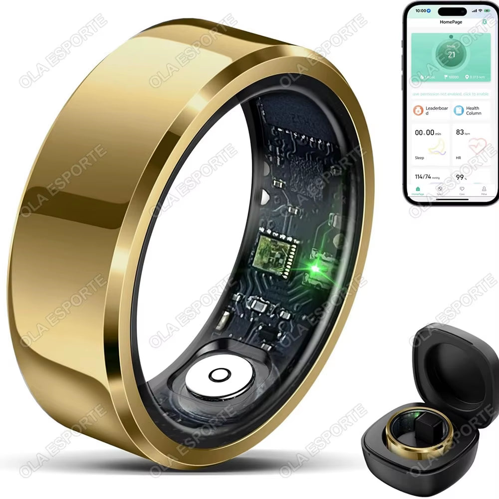2025 Smart Health Ring – Blood Pressure, Heart Rate & Sleep Monitoring | IP68 & 5ATM Waterproof Multi-Sport Smart Ring