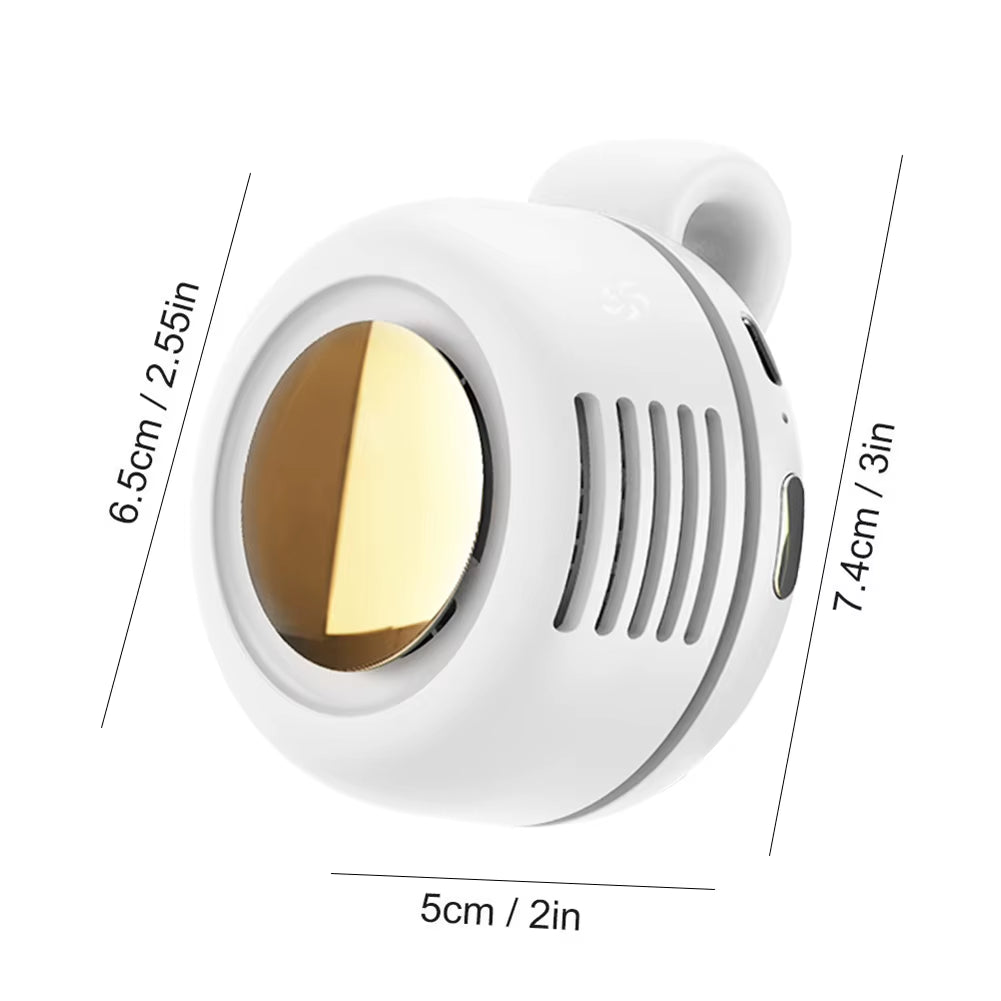 Portable Bladeless Clip Fan – Quiet Lightweight Waist/Neck Fan with 3 Speeds, USB-C Rechargeable Mini Body Fan for Office, Outdoor Work, Gym & Travel