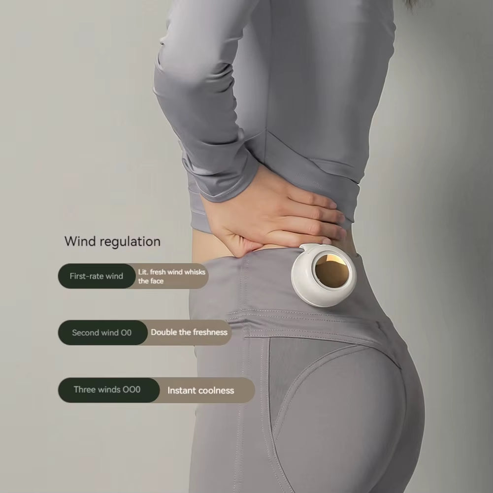 Portable Bladeless Clip Fan – Quiet Lightweight Waist/Neck Fan with 3 Speeds, USB-C Rechargeable Mini Body Fan for Office, Outdoor Work, Gym & Travel