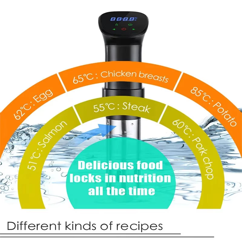 1800W Sous Vide Immersion Cooker – Waterproof Precision Cooker with LED Digital Display for Accurate Slow Cooking