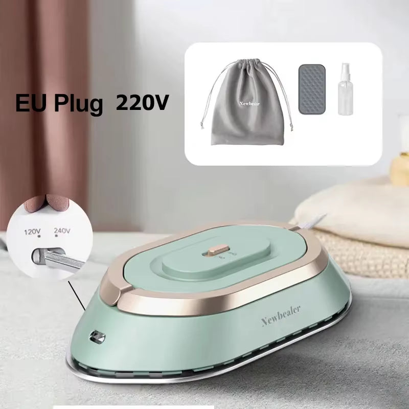 Dual-Voltage Mini Travel Iron – 30s Fast Heat Press, Lightweight Portable Dry Iron with Nonstick Ceramic Soleplate, 120V/220V for Home, Crafting & Travel
