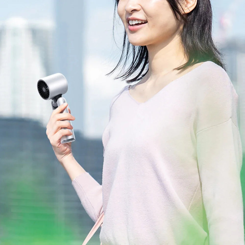 Super Mini Turbo Handheld Fan – 100-Speed Digital Display, 4000mAh Rechargeable Battery, USB-C Powered Cold Air Turbine Fan for Outdoor, Travel, Office & Camping