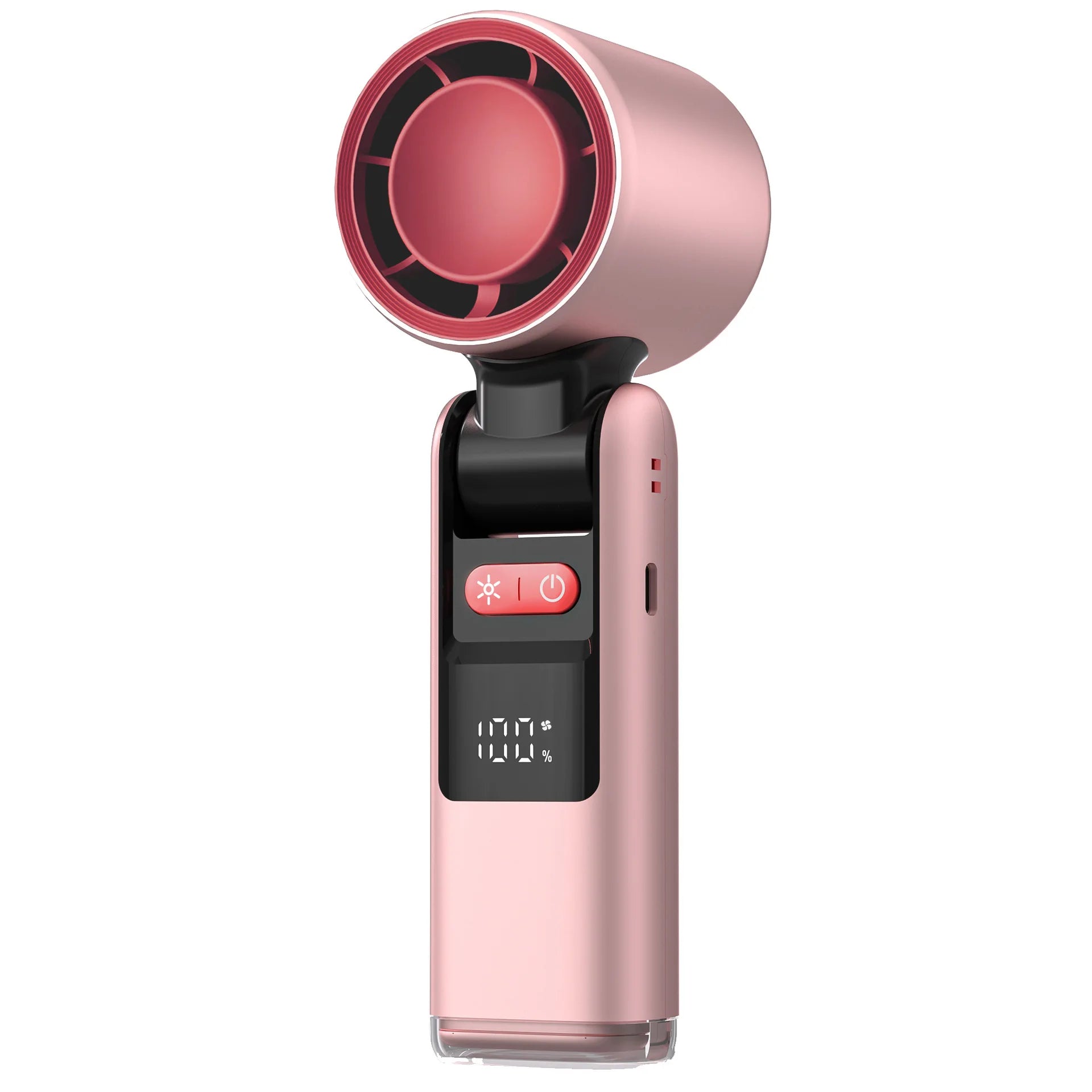 Super Mini Turbo Handheld Fan – 100-Speed Digital Display, 4000mAh Rechargeable Battery, USB-C Powered Cold Air Turbine Fan for Outdoor, Travel, Office & Camping