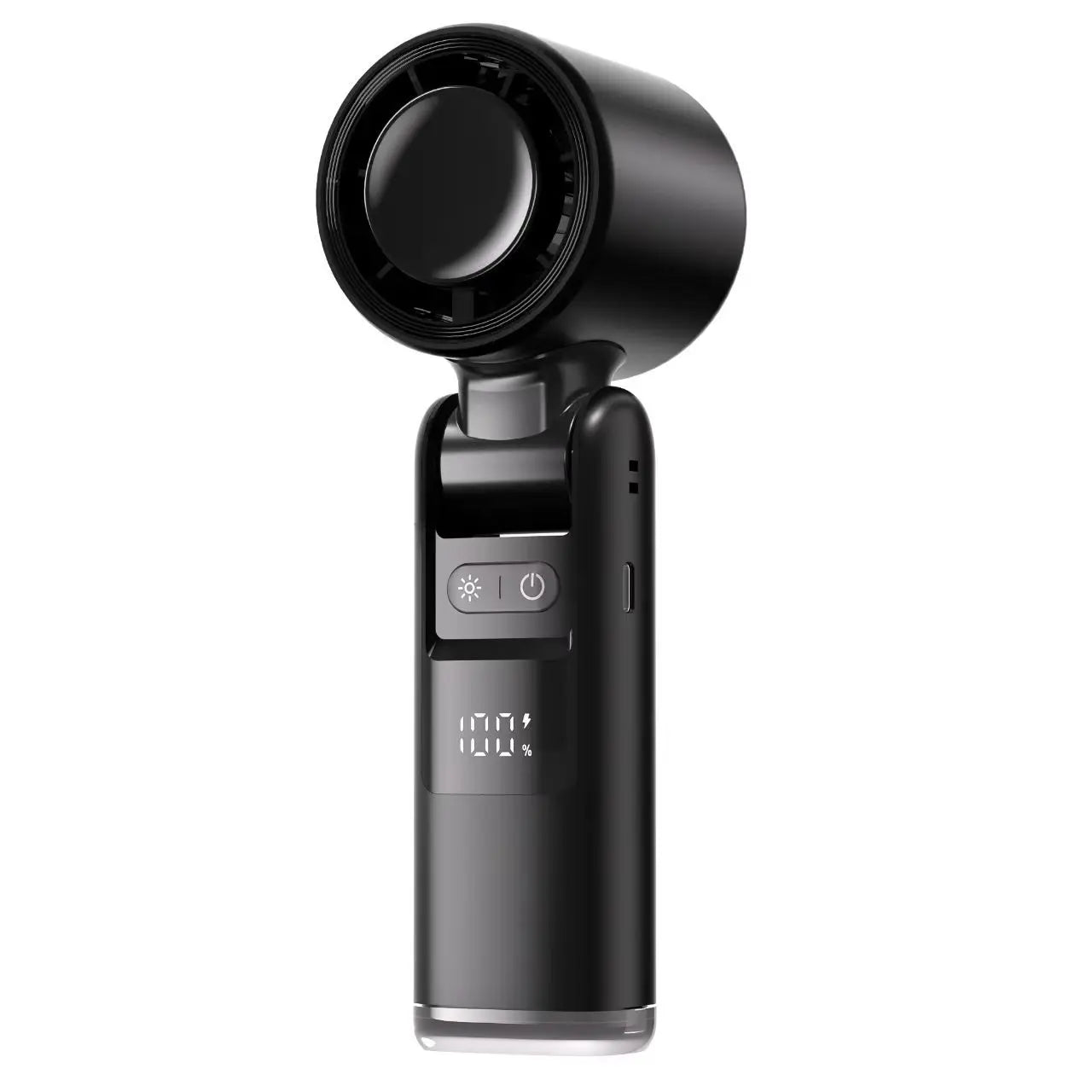 Super Mini Turbo Handheld Fan – 100-Speed Digital Display, 4000mAh Rechargeable Battery, USB-C Powered Cold Air Turbine Fan for Outdoor, Travel, Office & Camping