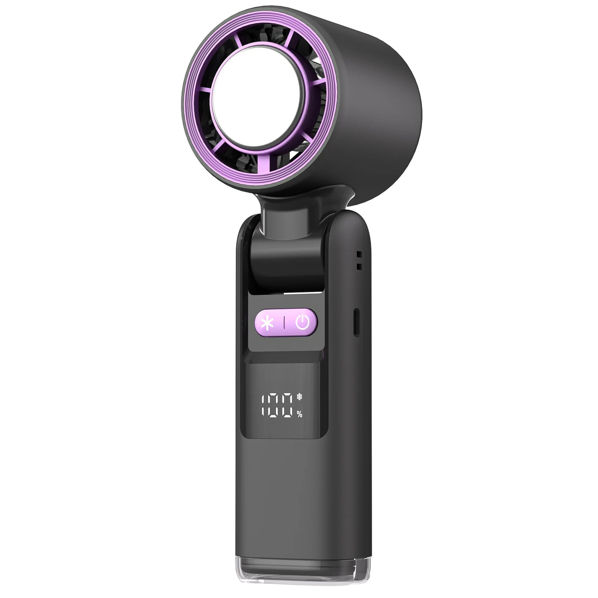 Super Mini Turbo Handheld Fan – 100-Speed Digital Display, 4000mAh Rechargeable Battery, USB-C Powered Cold Air Turbine Fan for Outdoor, Travel, Office & Camping