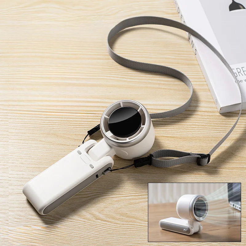 Mini Folding Turbo Fan – Portable High-Speed Brushless Handheld Fan with 5 Speed Levels, Digital Display, 3600mAh Battery & Type-C Fast Charging