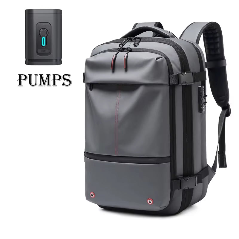Vacuum Compression Travel Backpack – 17” Laptop, Expandable Large Capacity, Waterproof Business & Hiking Backpack