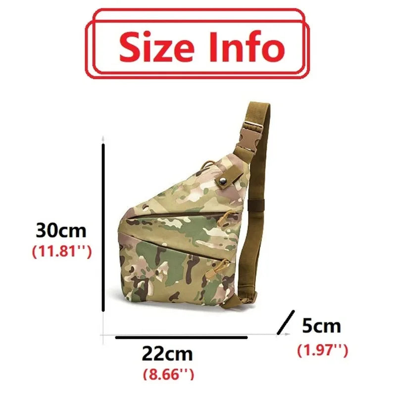 Camouflage Tactical Chest Bag – Waterproof Nylon Crossbody Sling Bag with Adjustable Strap