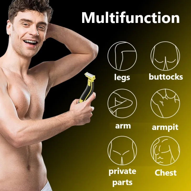 Intimate Hair Trimmer for Sensitive Areas – Precision Waterproof Shaver with Adjustable Combs for Bikini, Body, Face & Beard