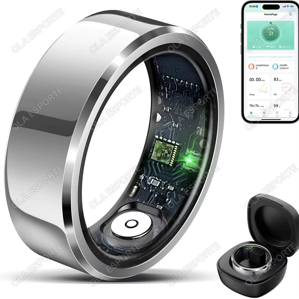 2025 Smart Health Ring – Blood Pressure, Heart Rate & Sleep Monitoring | IP68 & 5ATM Waterproof Multi-Sport Smart Ring