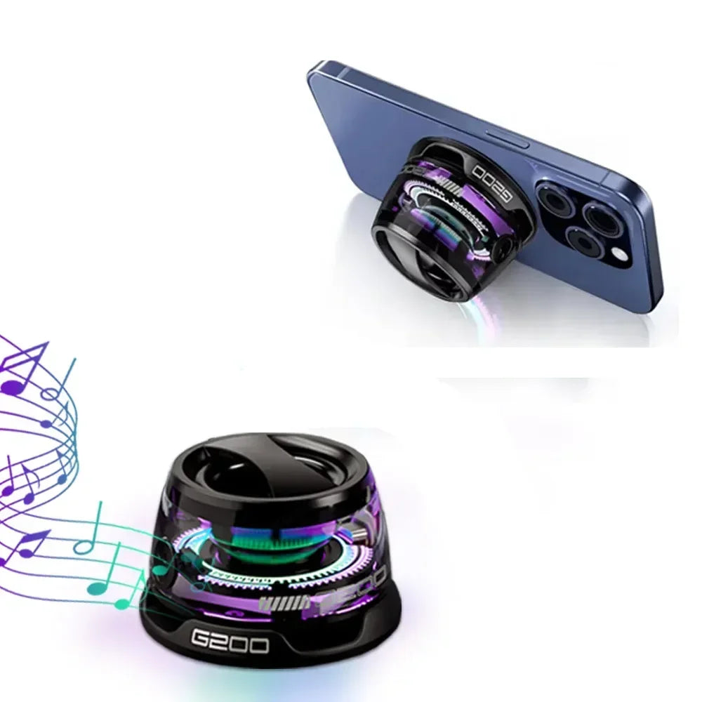 G200 Magnetic Bluetooth Speaker – Portable Mini RGB Speaker with Phone Holder, BT 5.3, 7-Hour Playback, Game Mode Low Latency & Deep Bass