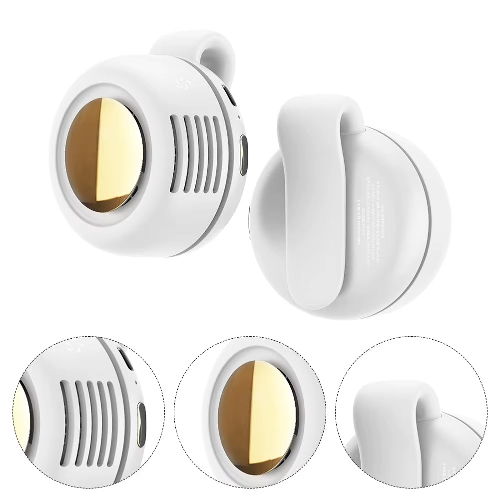 Portable Bladeless Clip Fan – Quiet Lightweight Waist/Neck Fan with 3 Speeds, USB-C Rechargeable Mini Body Fan for Office, Outdoor Work, Gym & Travel