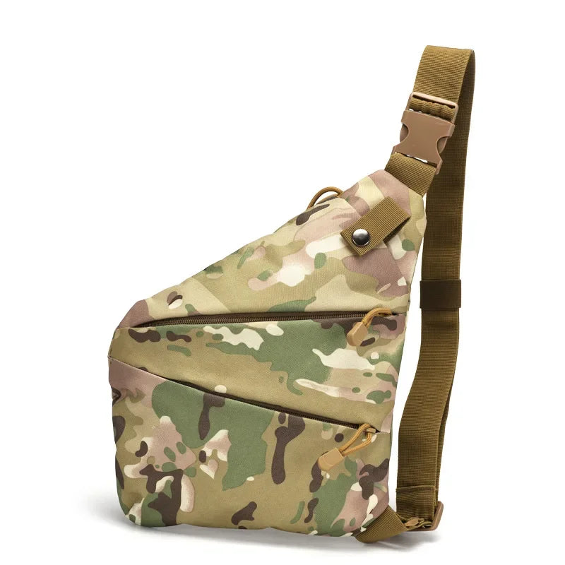 Camouflage Tactical Chest Bag – Waterproof Nylon Crossbody Sling Bag with Adjustable Strap