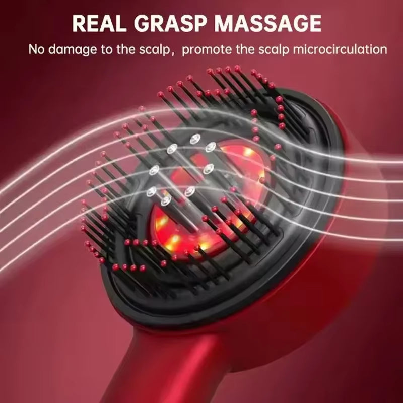 Electric Scalp Massage Comb with Red Light – 3-Mode Portable Hair Care Massager with Essence Oil Applicator