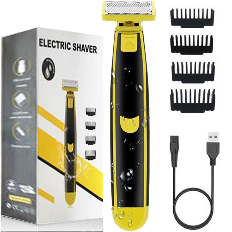 Intimate Hair Trimmer for Sensitive Areas – Precision Waterproof Shaver with Adjustable Combs for Bikini, Body, Face & Beard