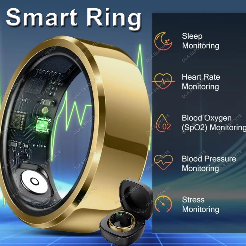 2025 Smart Health Ring – Blood Pressure, Heart Rate & Sleep Monitoring | IP68 & 5ATM Waterproof Multi-Sport Smart Ring