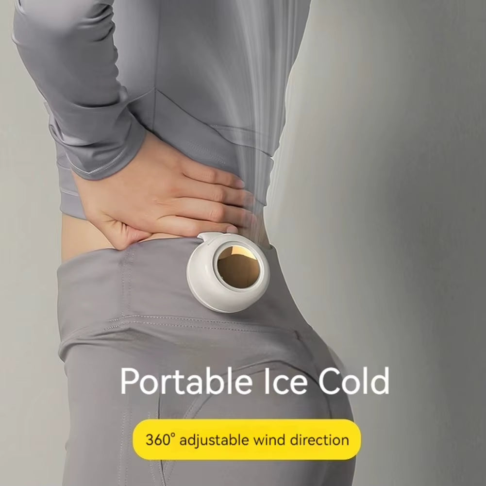 Portable Bladeless Clip Fan – Quiet Lightweight Waist/Neck Fan with 3 Speeds, USB-C Rechargeable Mini Body Fan for Office, Outdoor Work, Gym & Travel