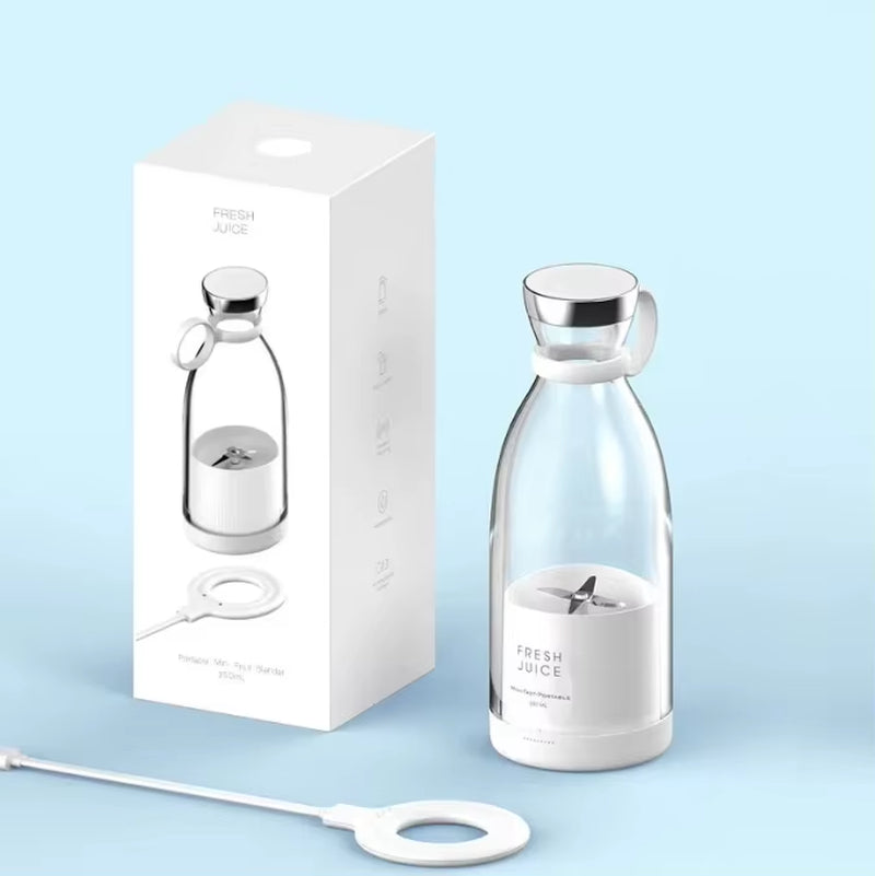 Portable Mini Blender 350ml – USB Rechargeable Electric Juicer Cup with 4 Blades for Smoothies & Fruit Juice