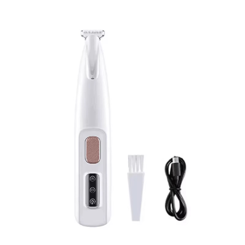 Pet Paw Trimmer with LED Light – Fully Waterproof Low-Noise Grooming Clipper with LED Display & 18mm Wide Blade