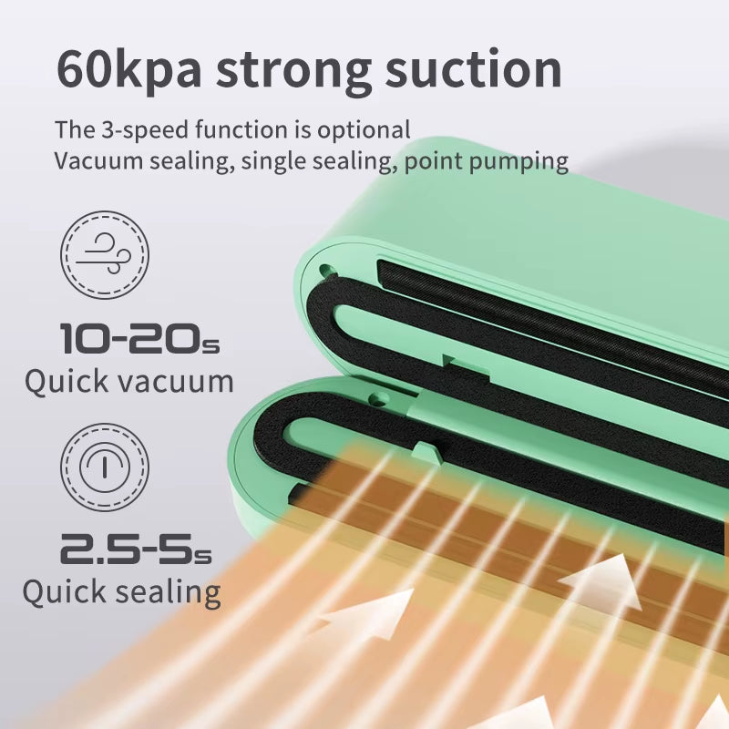 Mini Wireless Vacuum Sealer Machine – Rechargeable Portable Food Vacuum Sealing Device for Home & Travel